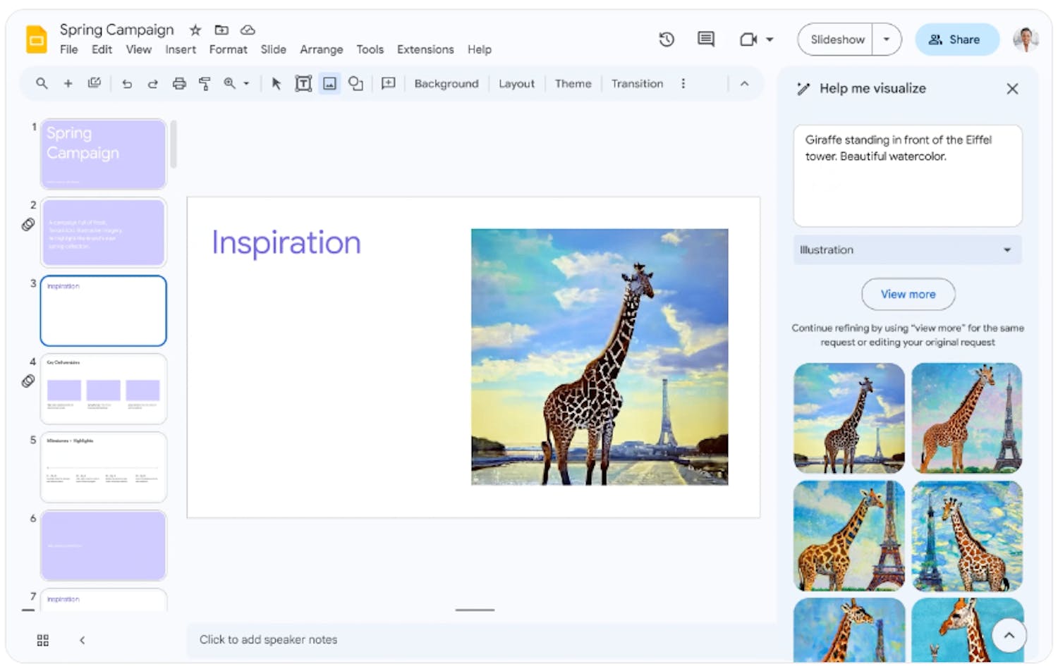 Duet AI i Google Presentasjoner: Duet AI kan lage bilder ut fra tekst direkte i Google Presentasjoner